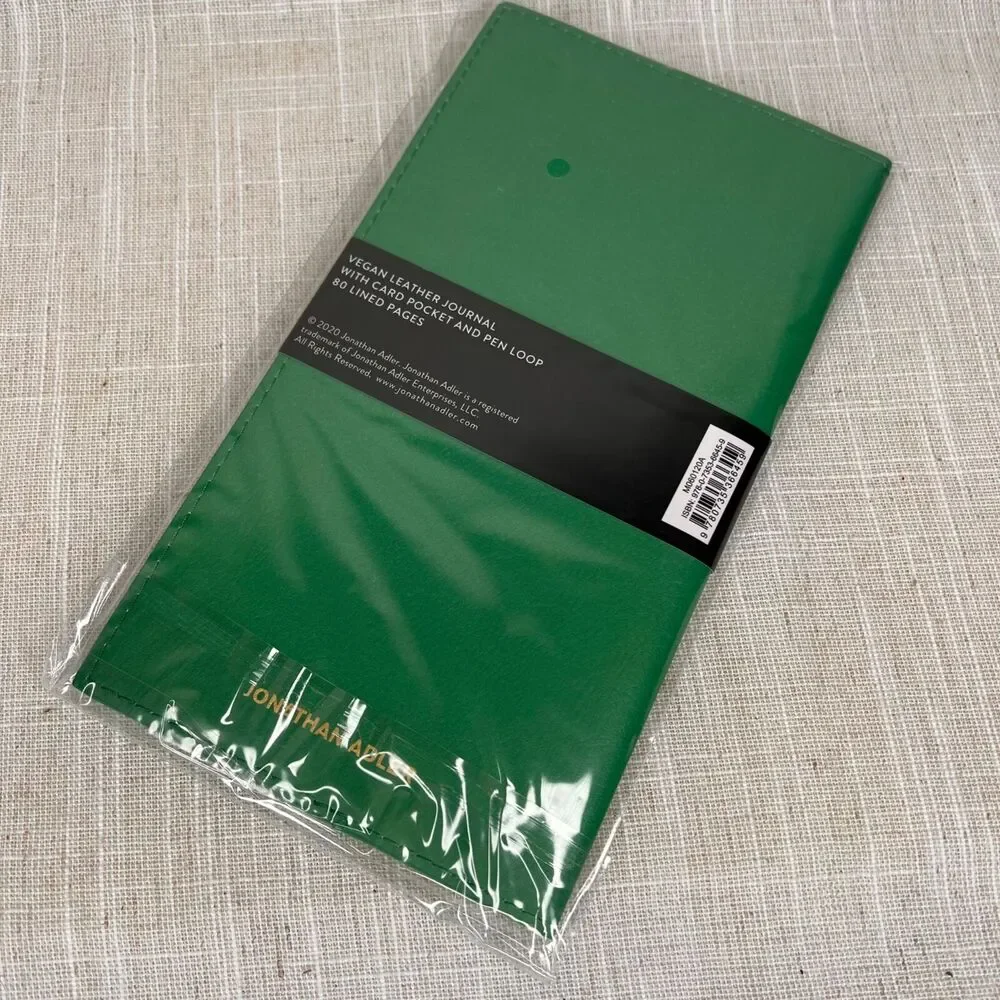 Jonathan Adler Faux Leather Tiger Travel Journal Green Safari Removable Folio